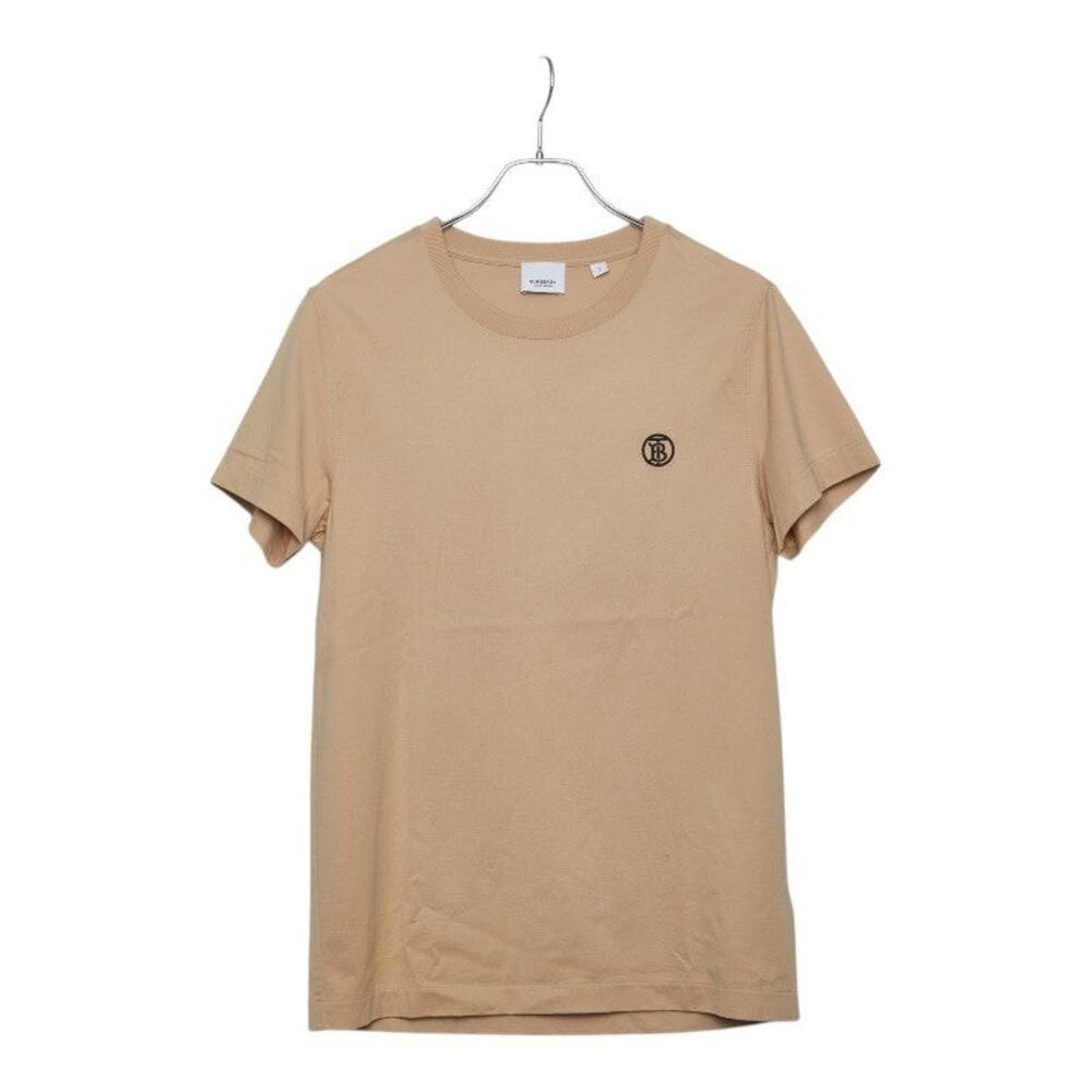 Burberry Logo Crew Neck Short Sleeve T-Shirt Cotton Polyurethane Beige